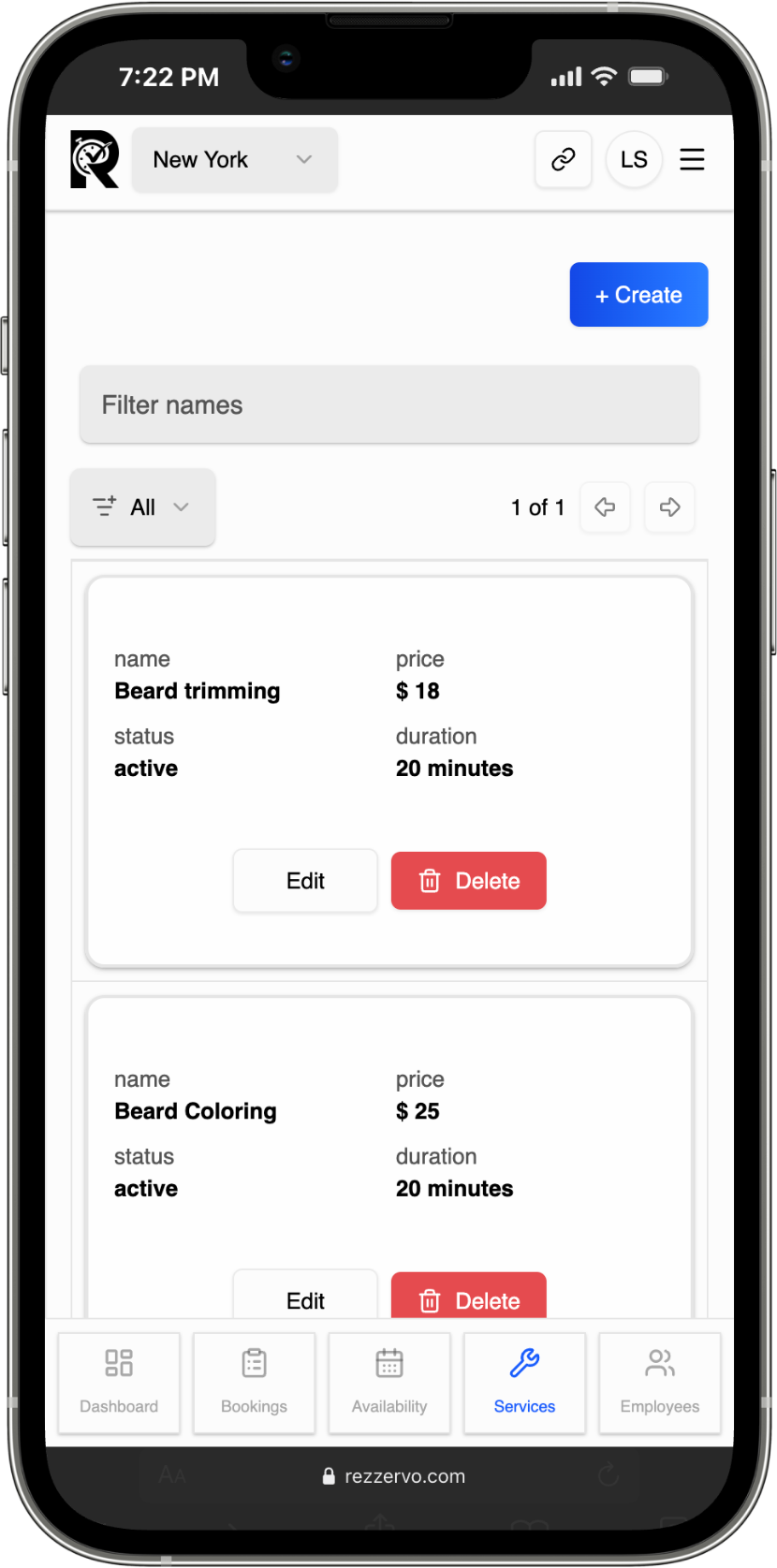Organize unique services across locations